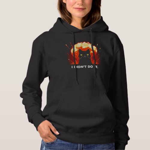 I Didnt Do It Fire Explosion Cat Funny Hoodie