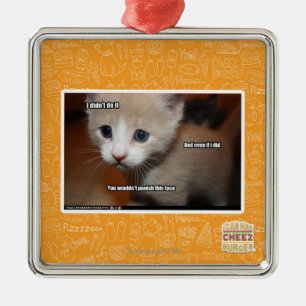 I didn't do it. metal ornament