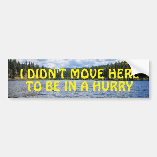 I Didnt Move Here To Be In A Hurry Bumper Sticker