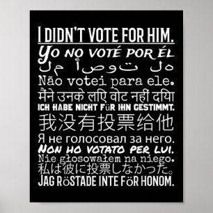 I Didnt Vote For Him - Anti Trump T Shirt Poster