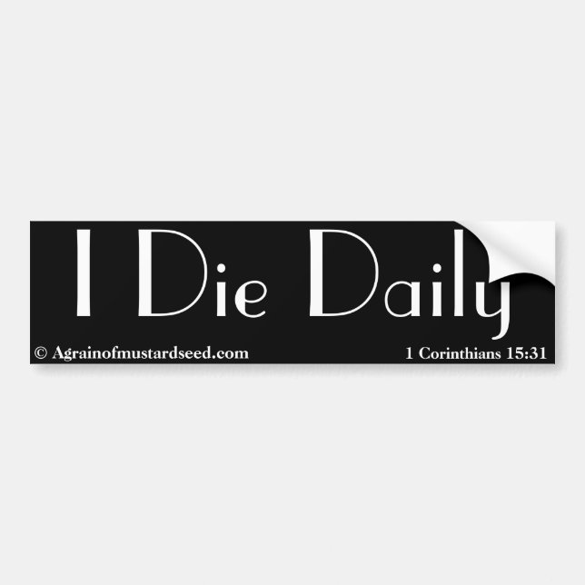I Die Daily Bible Quote Customize It Bumper Sticker (Front)