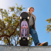 Japanese Anime Girl Under A Cherry Blossom Tree Skateboard