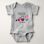I Dig Being The Little Sister Pink Backhoe Baby Bodysuit at Zazzle