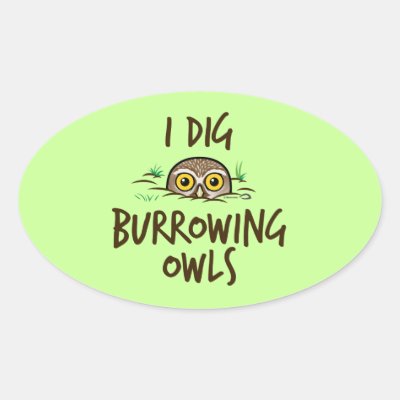 I Dig Burrowing Owls Oval Sticker