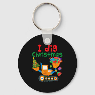 I Dig Christmas Excavator Construction Boys Toddle Keychain