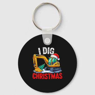 I Dig Christmas Excavator Construction Xmas Toddle Keychain
