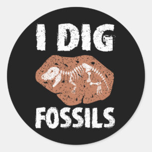 I Dig Fossils Paleontology Costume Geology Paleont Classic Round Sticker