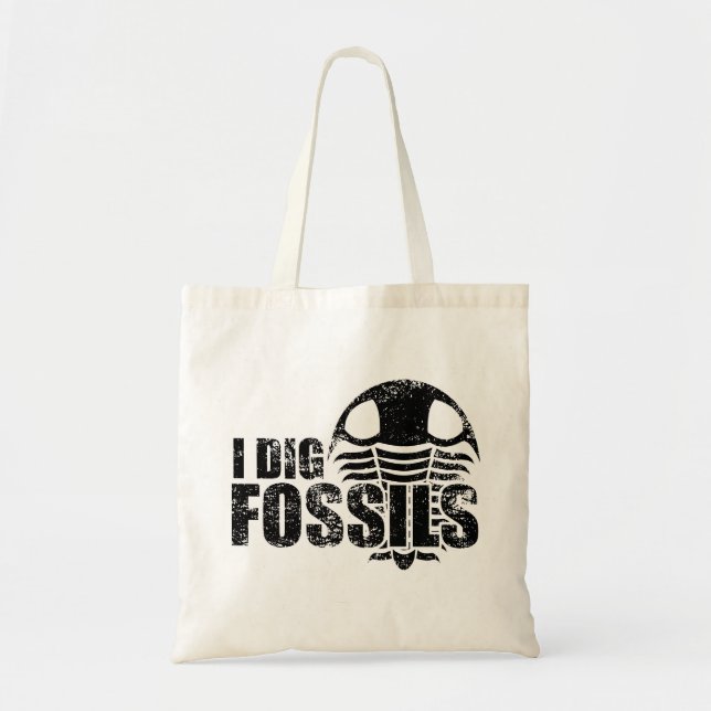 I DIG FOSSILS Trilobite Tote Bag (Front)