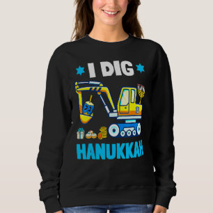 I Dig Hanukkah Excavator Construction Toddler Hanu Sweatshirt