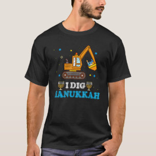 I Dig Hanukkah Excavator Construction Toddler Hanu T-Shirt