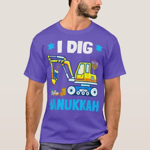 I Dig Hanukkah Excavator Construction Toddler Hanu T_Shirt