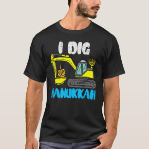 I Dig Hanukkah Excavator Construction Toddler Hanu T-Shirt