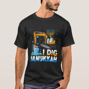 I Dig Hanukkah Excavator Construction Toddler T-Shirt