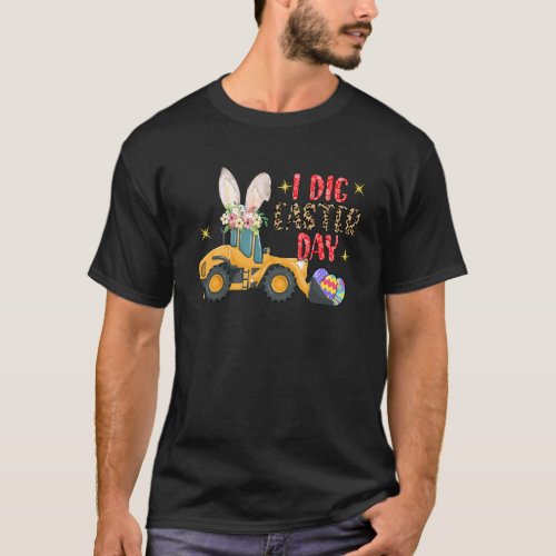 I Dig Happy Easter Day Leopard Eggs Cavator Bunny  T_Shirt
