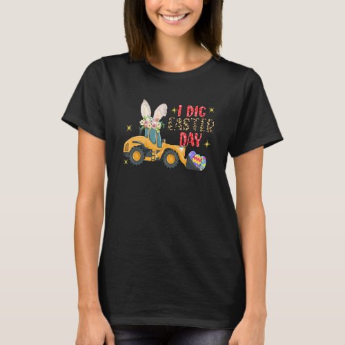 I Dig Happy Easter Day Leopard Eggs Cavator Bunny  T_Shirt