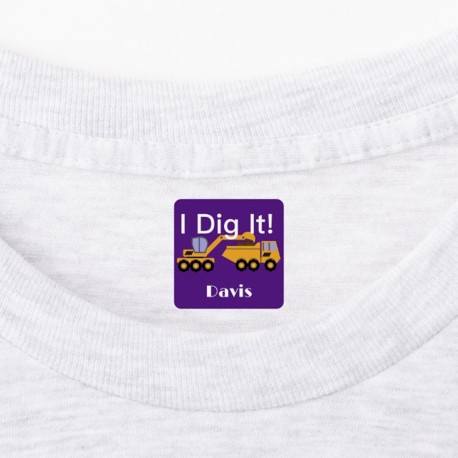 I Dig It Design - Small Square Clothing Label (0.7 (Affixed)