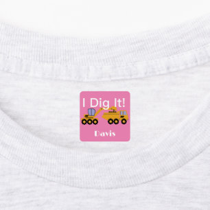 I Dig It Design - Small Square Clothing Label (0.7