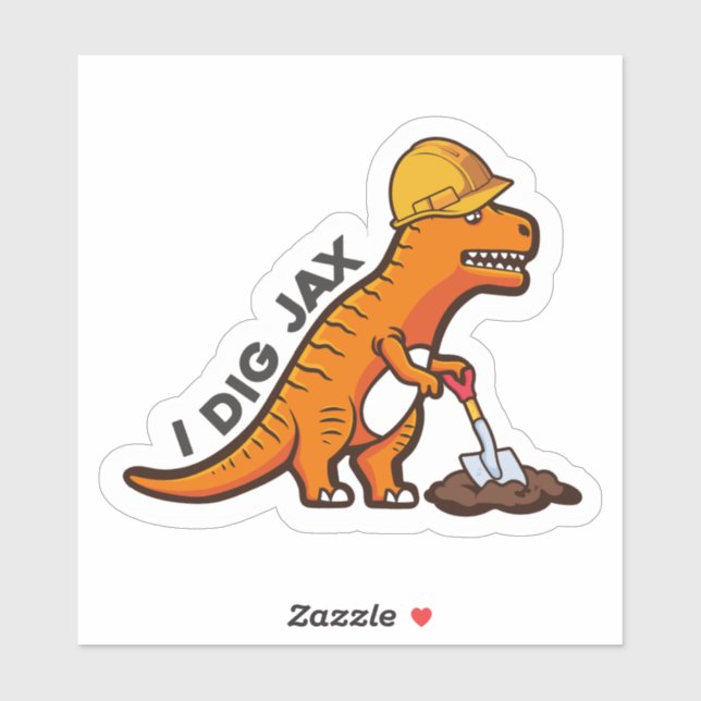 I Dig Jax Dino Sticker (Sheet)