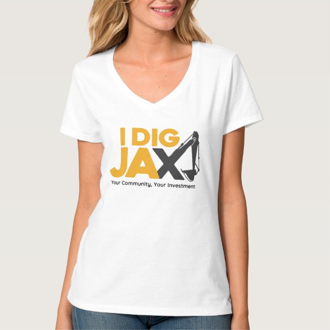 I Dig Jax V Neck Shirt (Front)