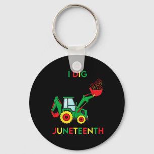 I Dig Juneteenth Fists Tractor Fun Toddler Boys Keychain