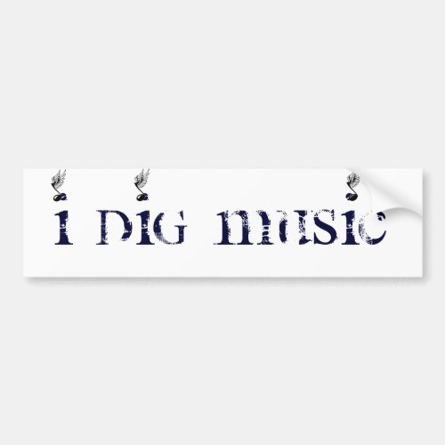 I DIg Music Winged Bumper Sticker