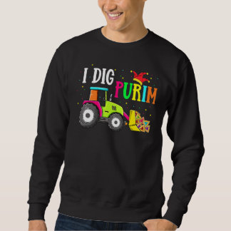I Dig Purim Hamantaschen Tractor Jewish Toddlers B Sweatshirt