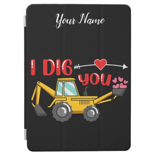 I Dig You Backhoe Valentine iPad Air Cover