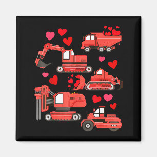 I Dig You Construction Trucks Valentines Day Boys Magnet
