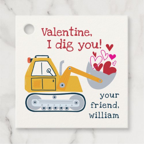 I Dig You Digger Valentine Favor Tags