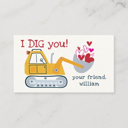 I Dig You Digger Valentine Favor Tags