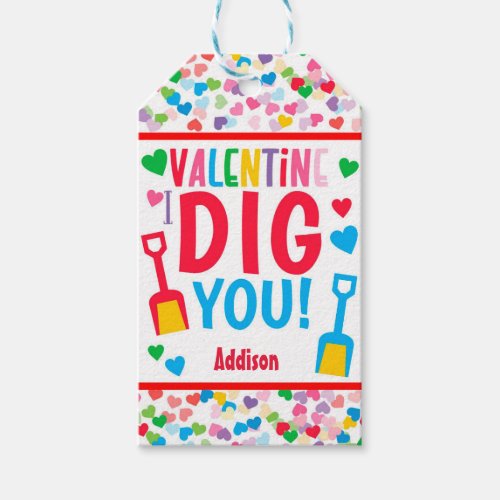 I Dig You Shovel Valentine School Gift Classic Rou Gift Tags