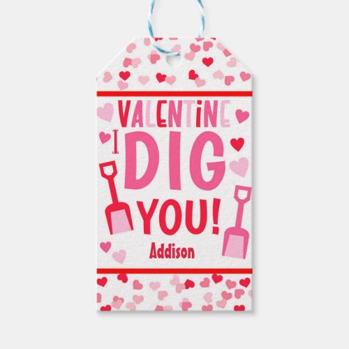 I Dig You Shovel Valentine School Gift Classic Rou Gift Tags
