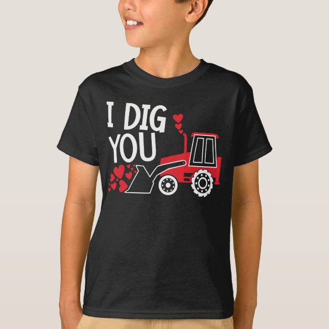 I Dig You Tractor Hearts T-Shirt (Front)