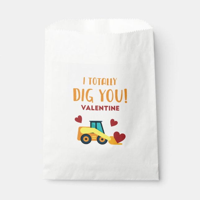 I Dig You - Valentine Construction Favor Bag (Front)