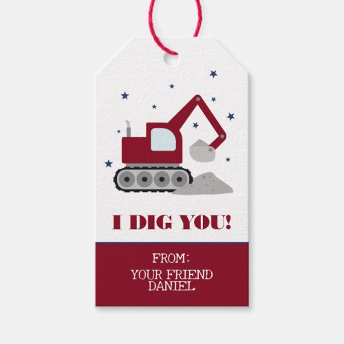 I Dig You Valentines Day Gift Tags