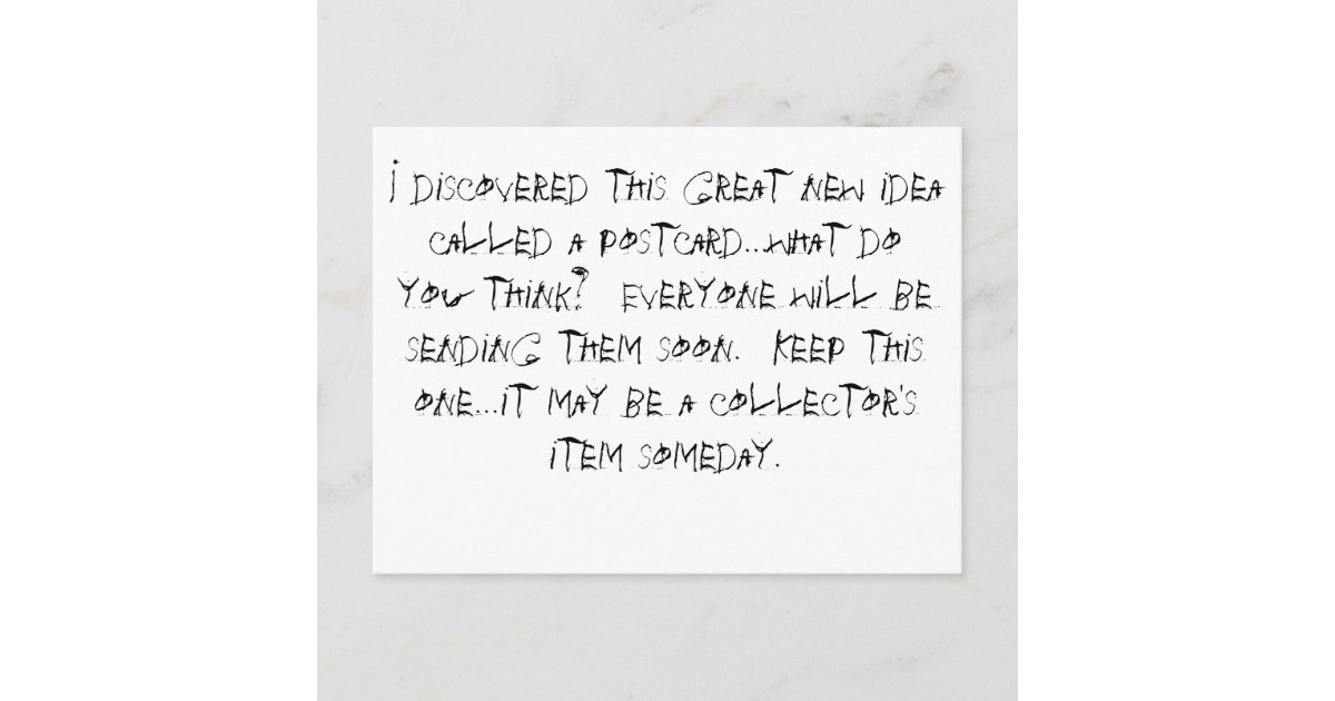 I discovered this great new idea called a postc... postcard | Zazzle