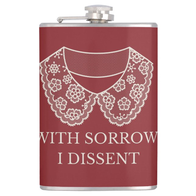 I Dissent Lace Collar Abortion Ban Protest  Flask (Front)