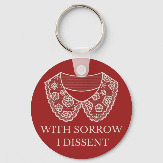 I Dissent Lace Collar Abortion Ban Protest  Keychain (Front)