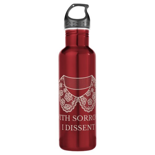 I Dissent Lace Collar Abortion Ban Protest  Stainless Steel Water Bottle