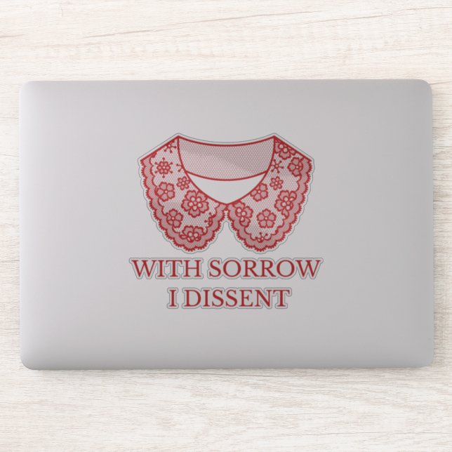 I Dissent Red Lace Collar Abortion Ban Protest   Sticker (Computer)