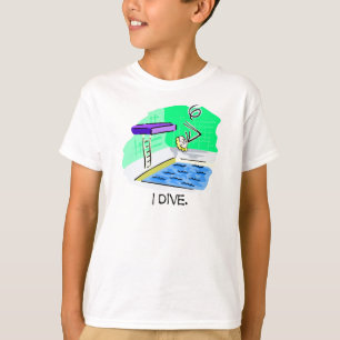 I Dive High Diving Board Stick Figure T-shirts