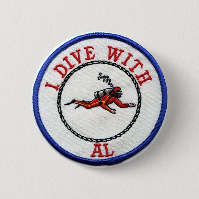 *I Dive With AL - Customized Button (Front)
