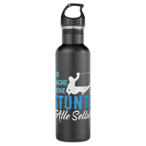 I do all my stunts by myself 2Skiing saying 2Funny Stainless Steel Water Bottle