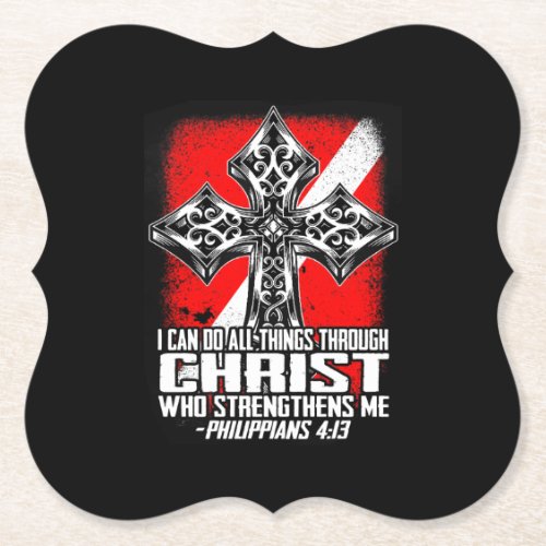 I Do All Things Through Christ Strengthens Me Gift Paper Coaster