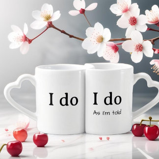 I do as I'm told, Mr & Mrs Personalized Mug Set