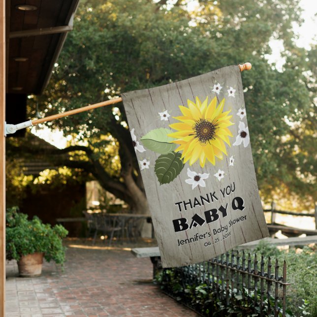 I Do Baby Q Baby Shower House Flag (In SItu)