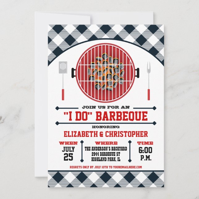 "I Do" Barbecue Grill Invitation (Front)