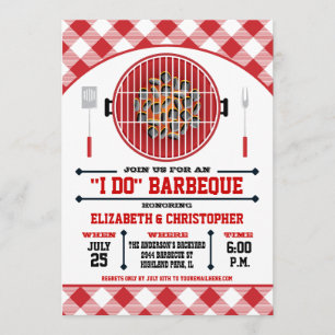 "I Do" Barbecue Grill Invitation Red