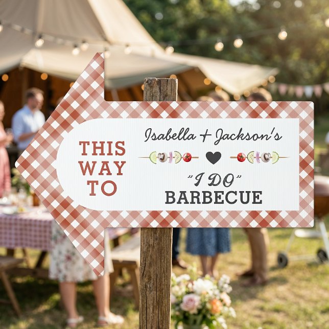 I Do Barbecue Wedding Shower Road Sign (Personalize with couples' names.)