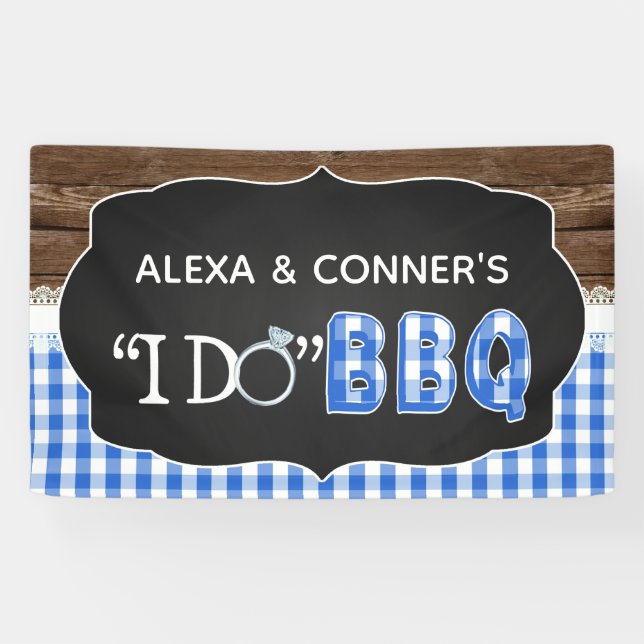 I Do BBQ Banner - Blue (Horizontal)